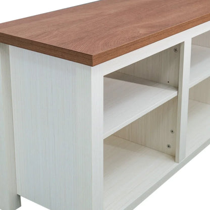 Meuble TV pour téléviseurs jusqu'à 80 pouces avec 6 compartiments de rangement ouverts - 65 pouces