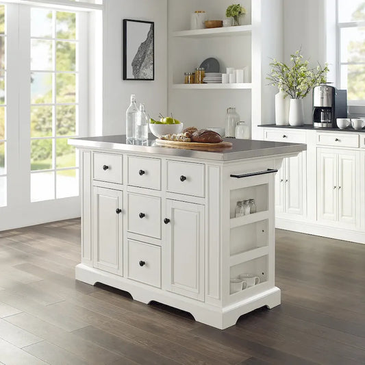 Crosley Julia Stainless Steel Top Kitchen Island - 50 W x32 D x 36 H