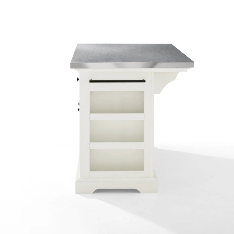 Îlot de cuisine Crosley Julia avec plateau en acier inoxydable - 50 po L x 32 po P x 36 po H