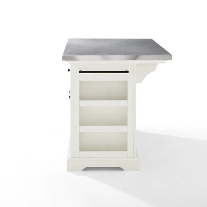 Îlot de cuisine Crosley Julia avec plateau en acier inoxydable - 50 po L x 32 po P x 36 po H