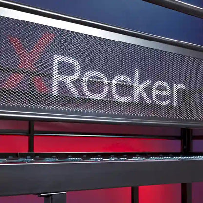 Lit superposé gaming X Rocker Fortress noir avec bureau et étagères intégrés