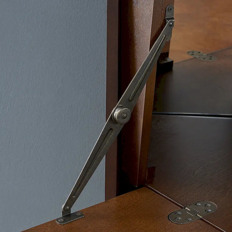 Meuble bar d'angle géométrique SEI Furniture Haramsoya Dark Tobacco