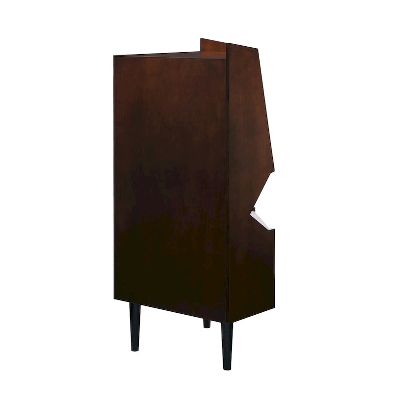 Meuble bar d'angle géométrique SEI Furniture Haramsoya Dark Tobacco