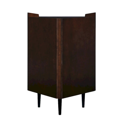 Meuble bar d'angle géométrique SEI Furniture Haramsoya Dark Tobacco