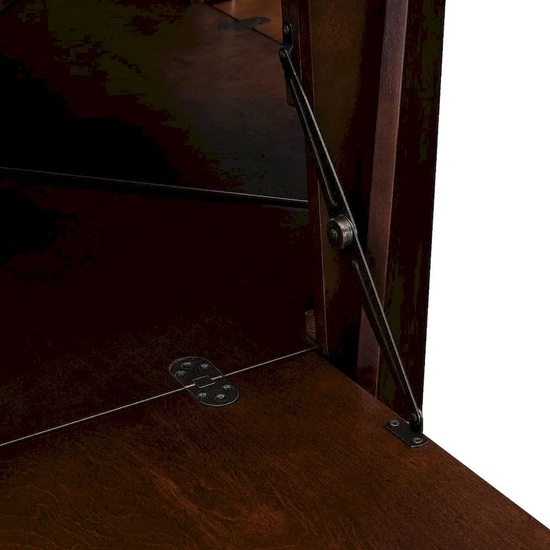 Meuble bar d'angle géométrique SEI Furniture Haramsoya Dark Tobacco