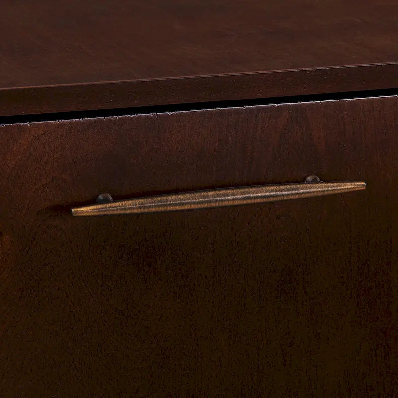 Meuble bar d'angle géométrique SEI Furniture Haramsoya Dark Tobacco