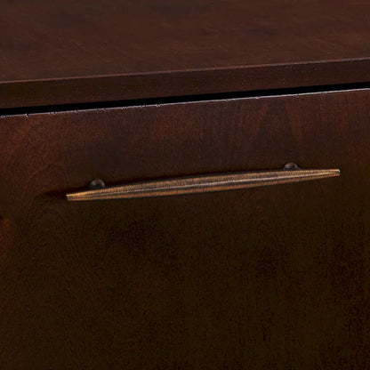 Meuble bar d'angle géométrique SEI Furniture Haramsoya Dark Tobacco