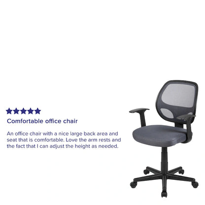 Chaise de bureau ergonomique pivotante en maille à dossier mi-haut