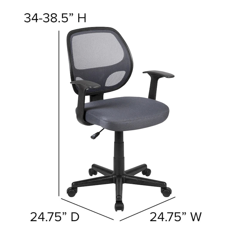 Chaise de bureau ergonomique pivotante en maille à dossier mi-haut