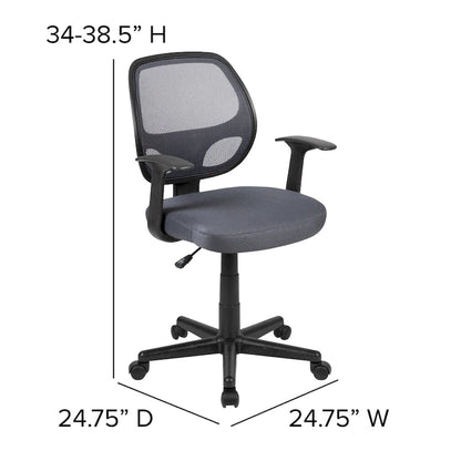 Chaise de bureau ergonomique pivotante en maille à dossier mi-haut