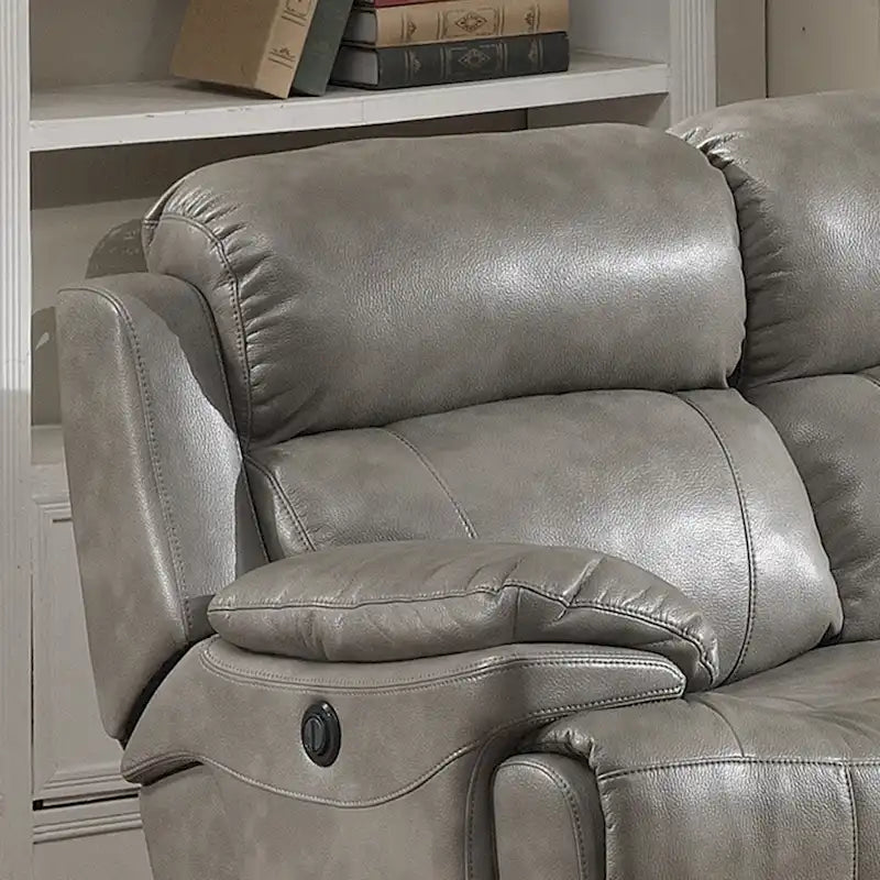 Canapé inclinable électrique contemporain Estella en cuir italien gris