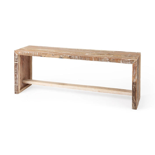 Solveig Light Brown Reclaimed Wood Bench - 47W x 13D x 18H