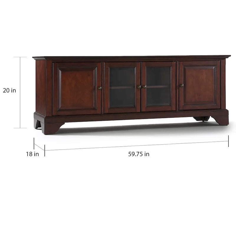 Meuble TV Crosley Lafayette 60 à profil bas en acajou vintage