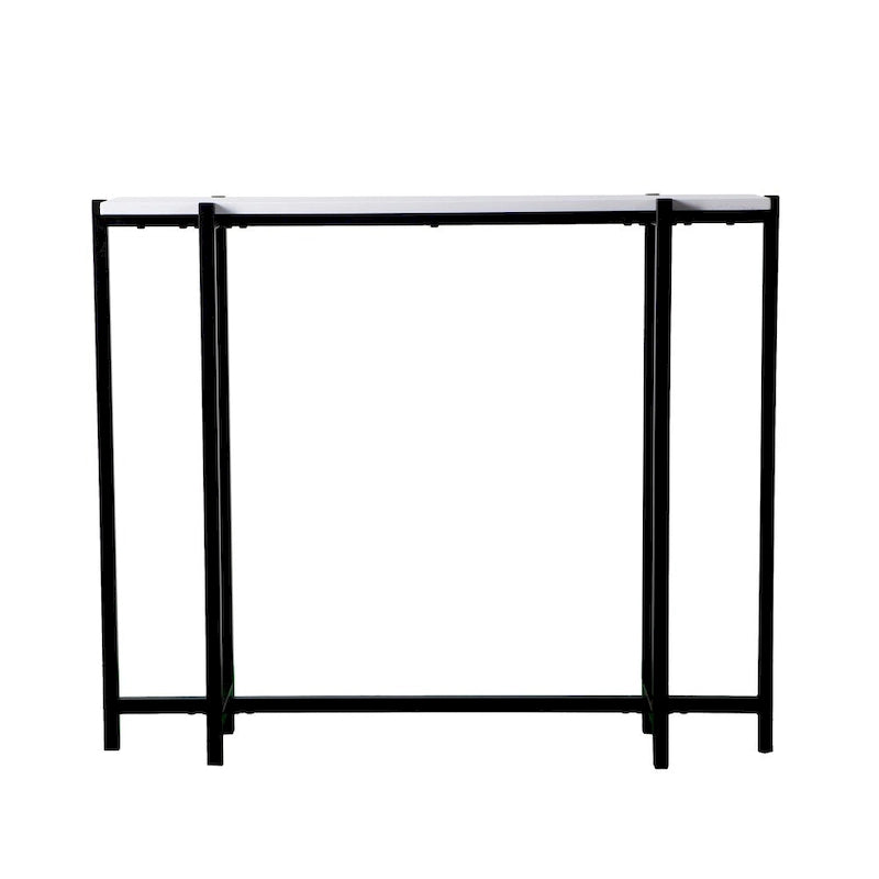 Table console étroite contemporaine Hedley noire et blanche de SEI Furniture