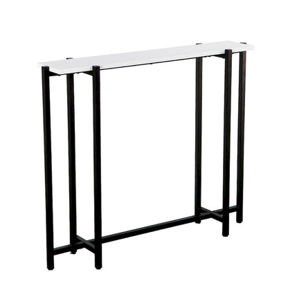 Table console étroite contemporaine Hedley noire et blanche de SEI Furniture