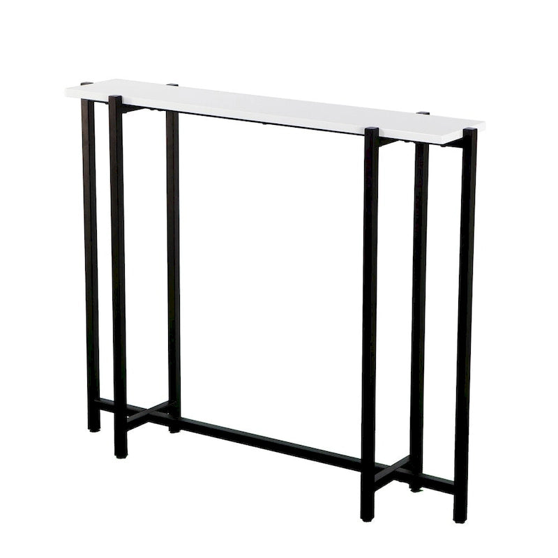 Table console étroite contemporaine Hedley noire et blanche de SEI Furniture