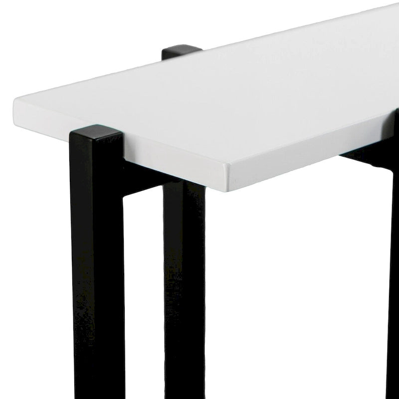 Table console étroite contemporaine Hedley noire et blanche de SEI Furniture