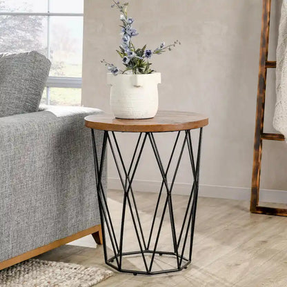 Chester Geometric Round Side Table by Kosas Home - 24Hx20Wx20D