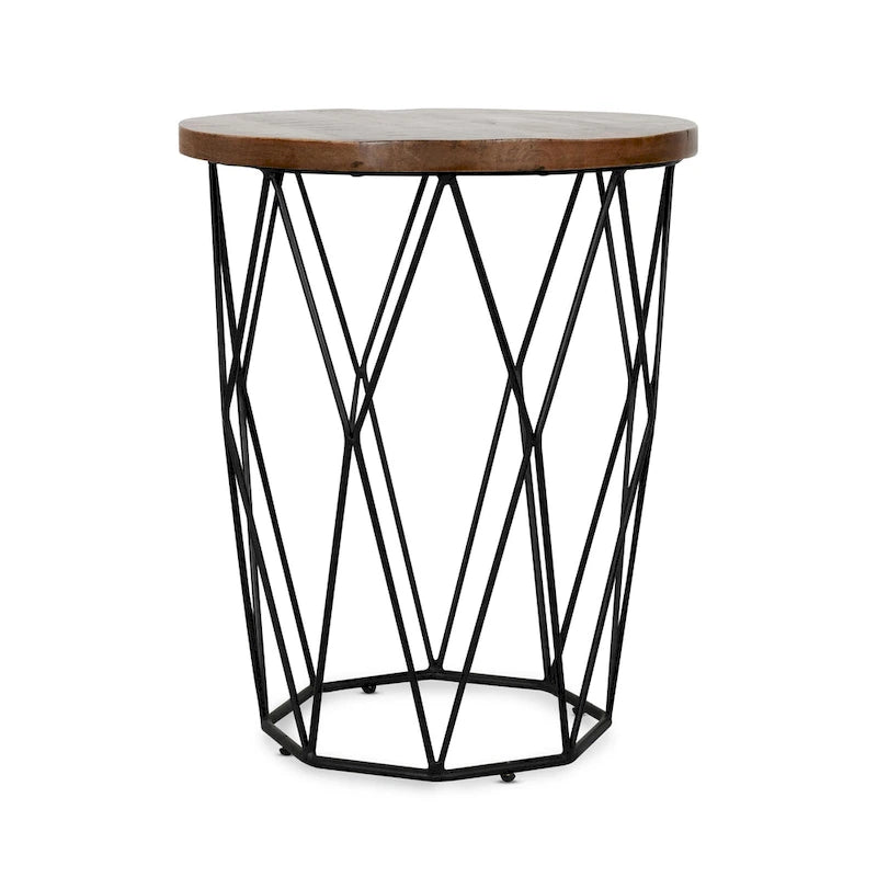 Table d'appoint ronde géométrique Chester de Kosas Home - 61 cm (H) x 51 cm (L) x 51 cm (P)