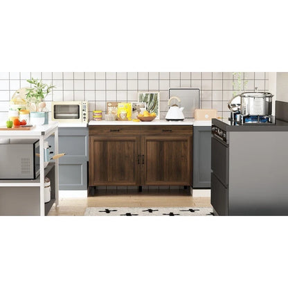 Îlot de bar avec meuble multifonctionnel en marbre - Sublimez votre décoration intérieure