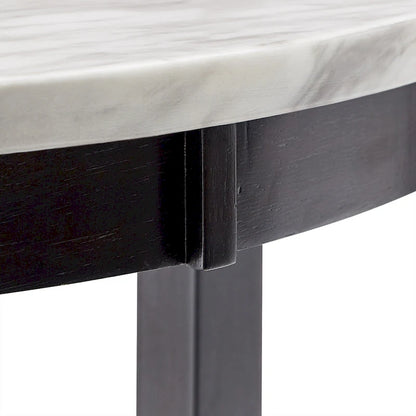 Ensemble de salle à manger rond Balmforth en faux marbre blanc par iNSPIRE Q Classic