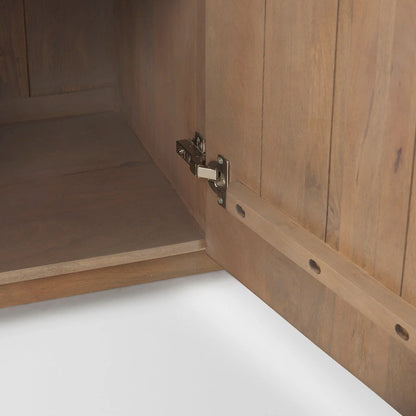 Buffet cannelé en bois massif brun foncé Terra - 72,0 cm (L) x 18,5 cm (l) x 32,0 cm (H)