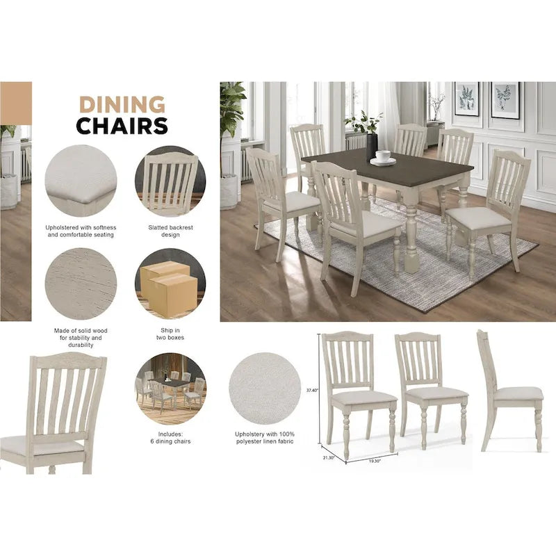 Chaises de salle à manger élégantes CraftPorch style milieu du siècle (ensemble de 6)