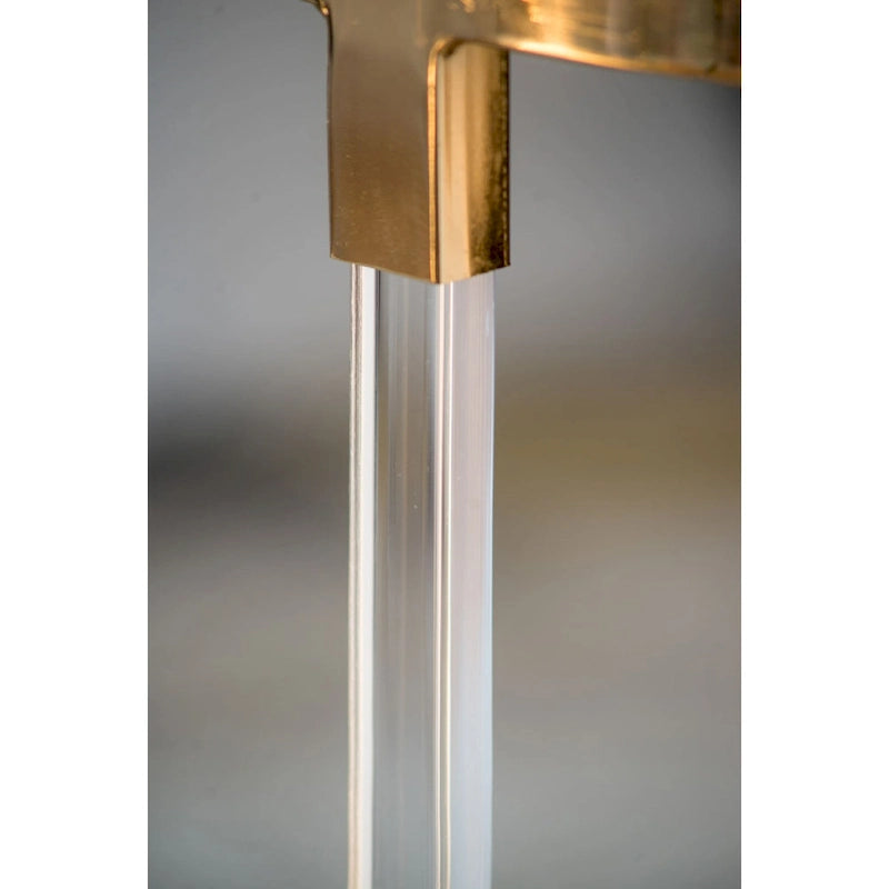 Tables rondes Verrill en acrylique et fer - Lot de 2 - Structure dorée - Plateau transparent