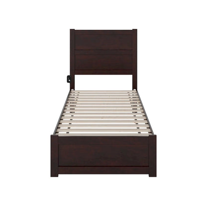 Lit plateforme NoHo Twin XL avec pied de lit couleur expresso