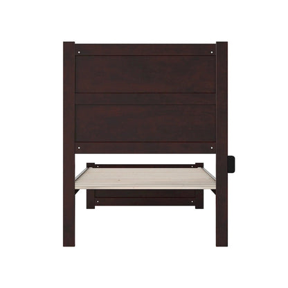 Lit plateforme NoHo Twin XL avec pied de lit couleur expresso