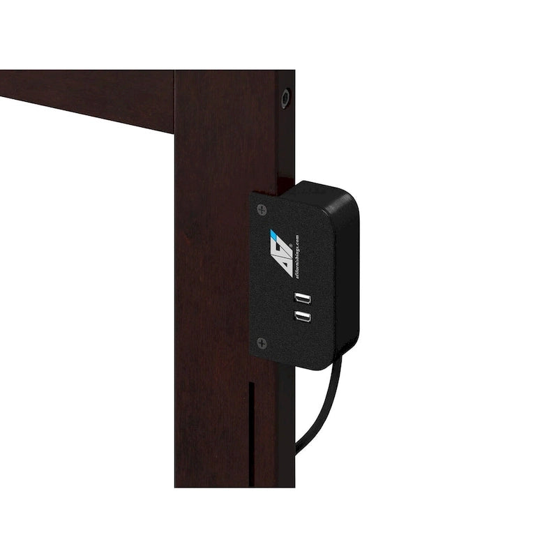 Lit plateforme NoHo Twin XL avec pied de lit couleur expresso