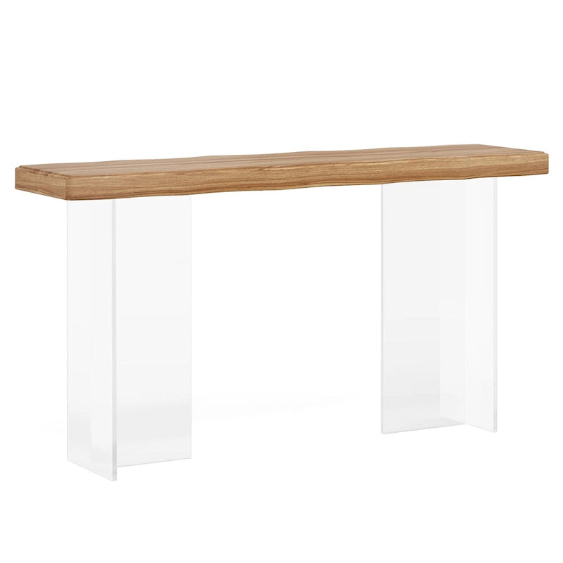 Console de 119 cm (47 pouces) avec pieds en acrylique pour entrée ou couloir, table d'appoint
