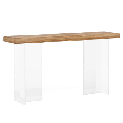 Console de 119 cm (47 pouces) avec pieds en acrylique pour entrée ou couloir, table d'appoint