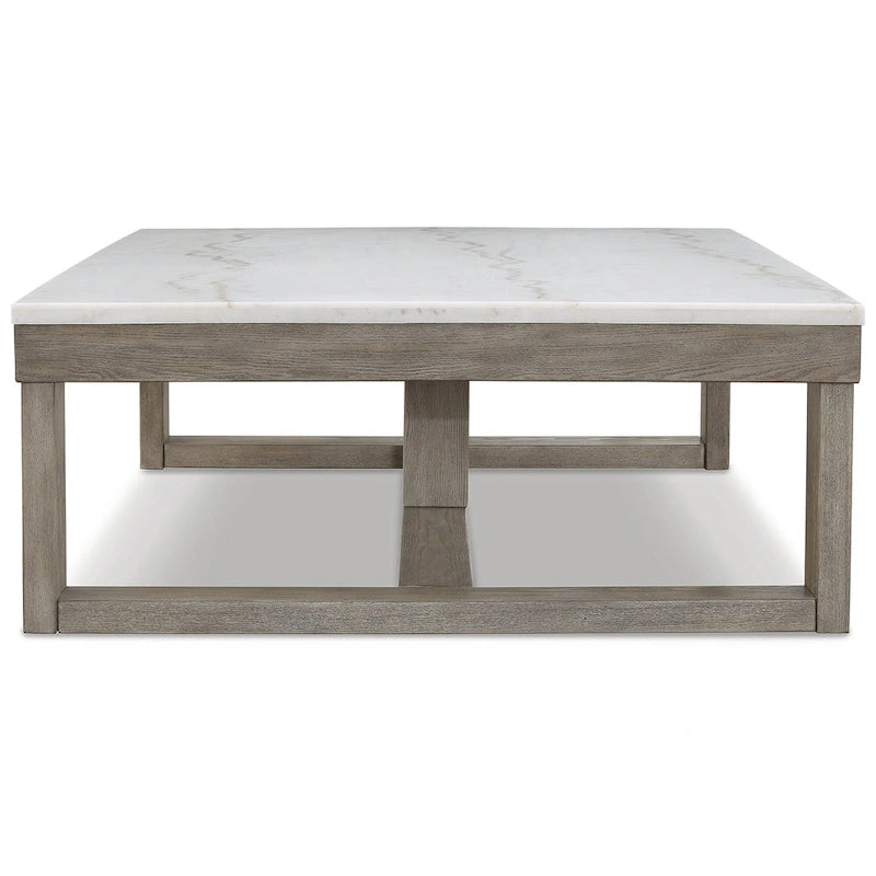 Table basse rectangulaire Signature Design by Ashley Loyaska, gris-brun/ivoire - 56 cm (L) x 42 cm (P) x 17 cm (H)