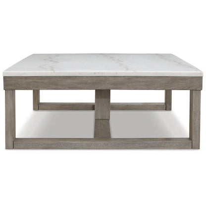 Table basse rectangulaire Signature Design by Ashley Loyaska, gris-brun/ivoire - 56 cm (L) x 42 cm (P) x 17 cm (H)