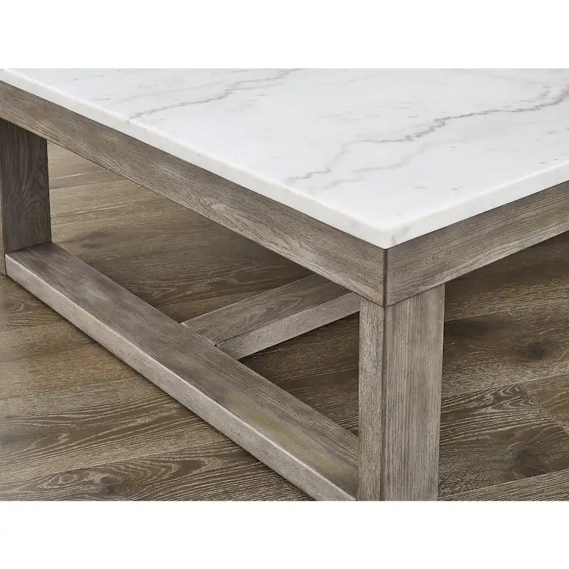 Table basse rectangulaire Signature Design by Ashley Loyaska, gris-brun/ivoire - 56 cm (L) x 42 cm (P) x 17 cm (H)