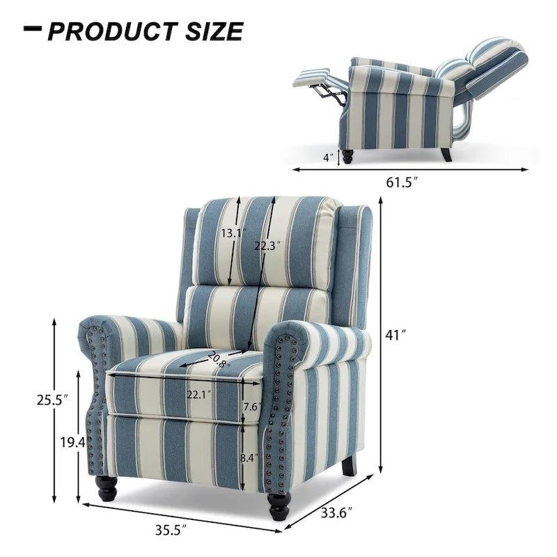 Ensemble de 2 fauteuils inclinables modernes à assise rembourrée avec revêtement en cuir PU/tissu
