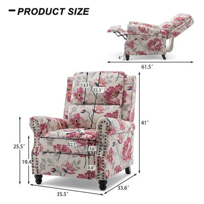 Ensemble de 2 fauteuils inclinables modernes à assise rembourrée avec revêtement en cuir PU/tissu