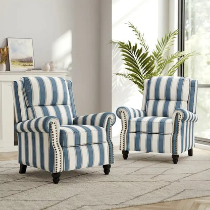 Ensemble de 2 fauteuils inclinables modernes à assise rembourrée avec revêtement en cuir PU/tissu