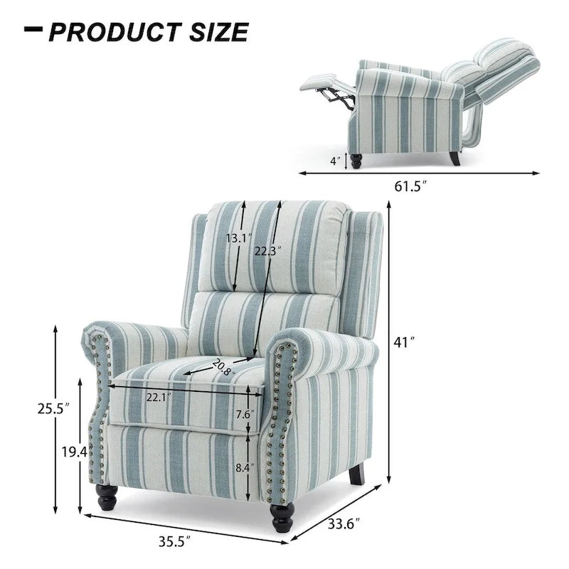 Ensemble de 2 fauteuils inclinables modernes à assise rembourrée avec revêtement en cuir PU/tissu