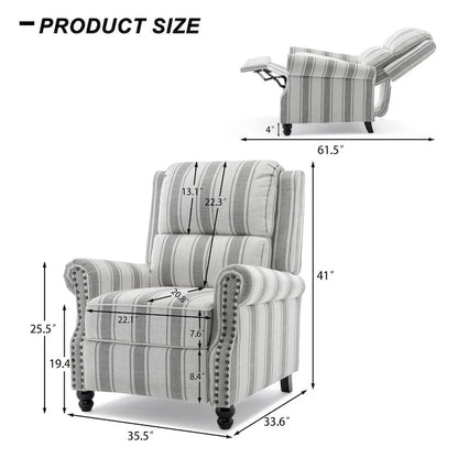 Ensemble de 2 fauteuils inclinables modernes à assise rembourrée avec revêtement en cuir PU/tissu