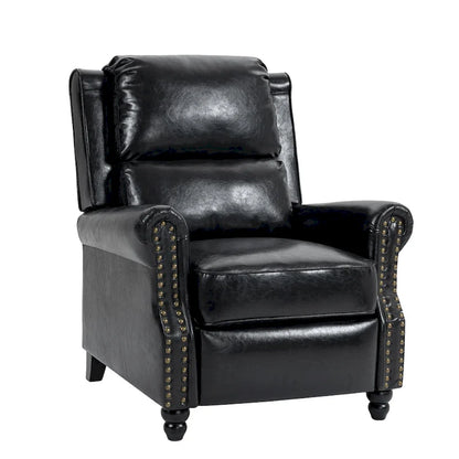 Ensemble de 2 fauteuils inclinables modernes à assise rembourrée avec revêtement en cuir PU/tissu