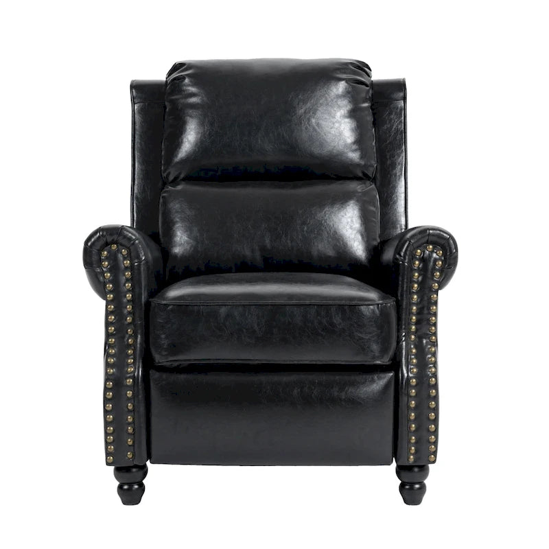 Ensemble de 2 fauteuils inclinables modernes à assise rembourrée avec revêtement en cuir PU/tissu