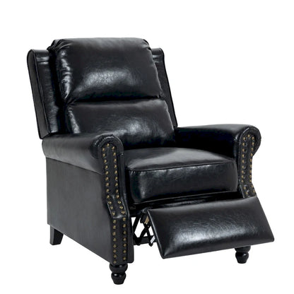 Ensemble de 2 fauteuils inclinables modernes à assise rembourrée avec revêtement en cuir PU/tissu