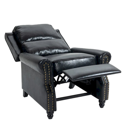 Ensemble de 2 fauteuils inclinables modernes à assise rembourrée avec revêtement en cuir PU/tissu