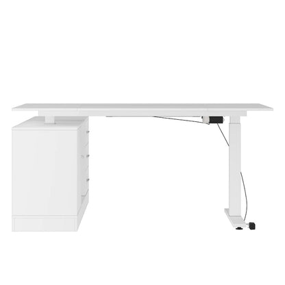 Solution de bureau : Bureau assis-debout électrique réglable en hauteur 63 cm, blanc