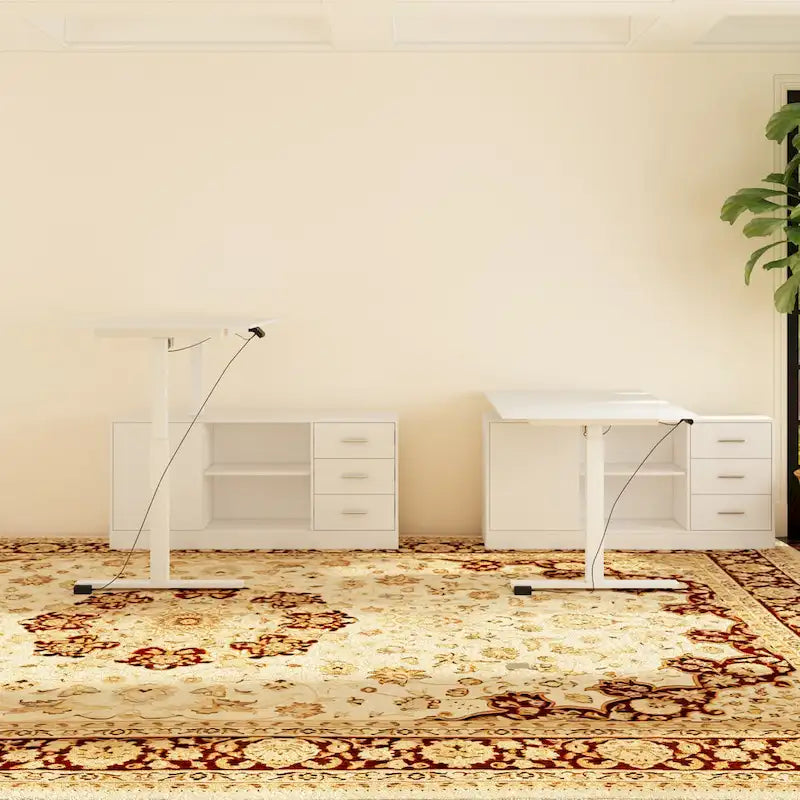 Solution de bureau : Bureau assis-debout électrique réglable en hauteur 63 cm, blanc