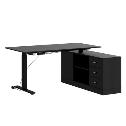 Solution de bureau : Bureau assis-debout électrique réglable en hauteur 63 cm, blanc