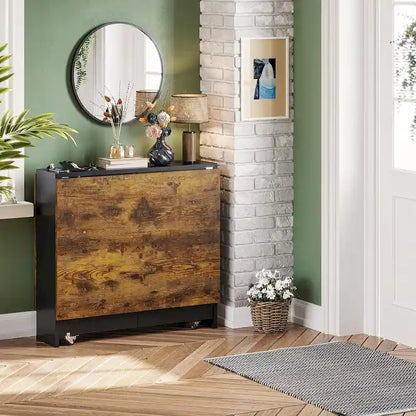 Table de salle à manger pliante à 6 roues avec abattants