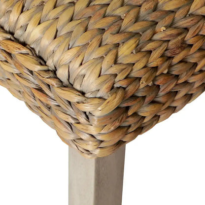 Banc d'intérieur M4H Sultan en bois massif et jacinthe d'eau naturelle